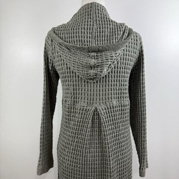 Mod-o-Doc Green Waffle Knit Hoodie Cardigan Sweater Coat XS Pockets 100% Cotton - Picture 7 of 13